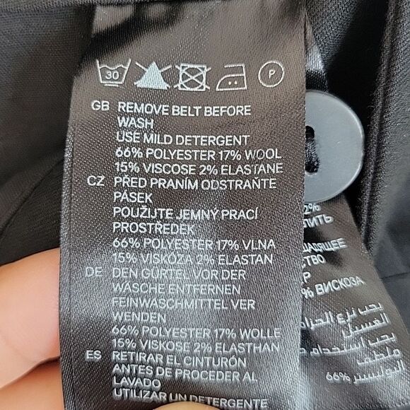 H&M Women's Modern Classic Black Wide Leg Dress Pants size 8 Creased Pockets - Picture 11 of 11